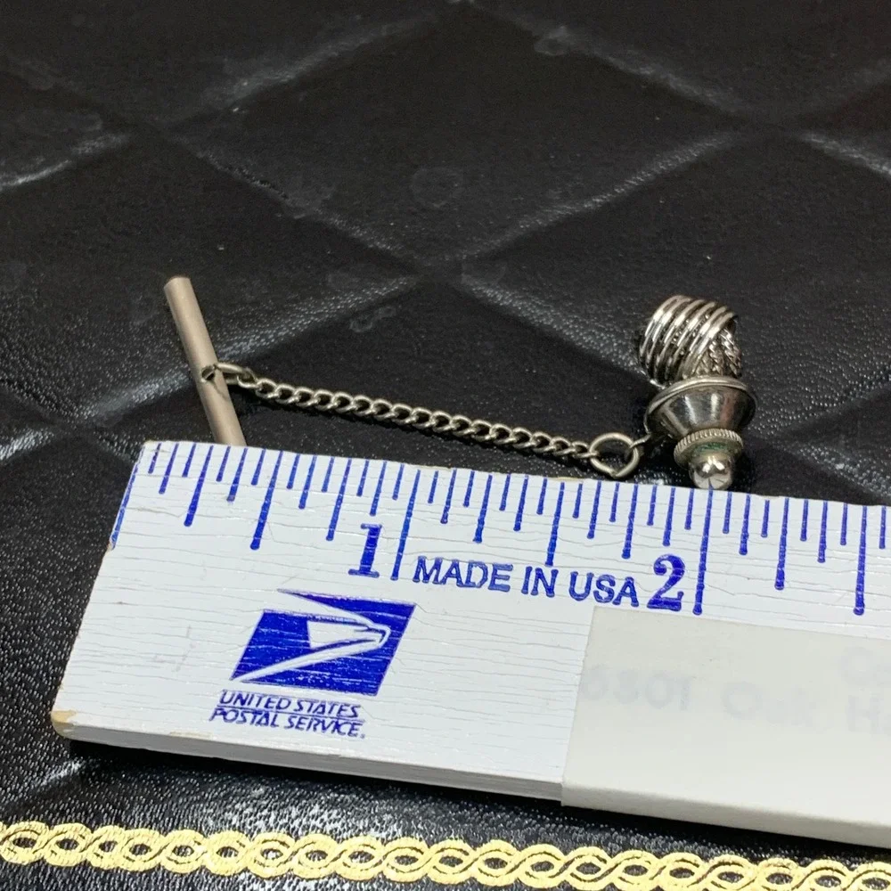 Vintage Silver Tone Woven Knot Cufflinks‎ and Tie Tack Clutch Set Mens Formal